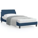 Casa si Gradina - Mobilier - Paturi si accesorii - Paturi - Cadru de pat cu tablie, albastru, 100x200 cm, textil - Infinity.ro