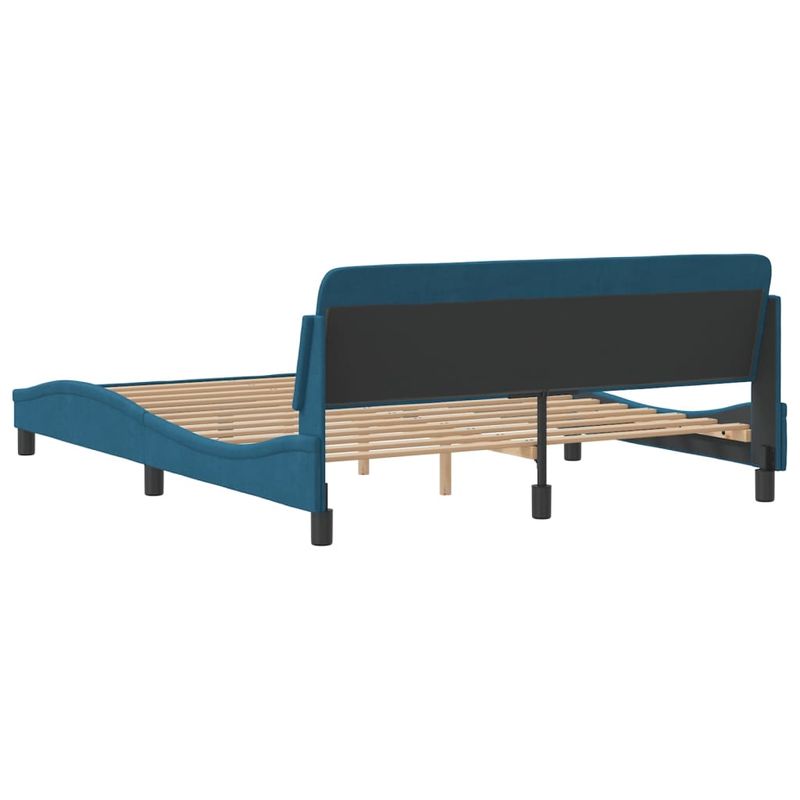 Casa si Gradina - Mobilier - Paturi si accesorii - Paturi - Cadru de pat cu tablie, albastru, 160x200 cm, catifea - Infinity.ro