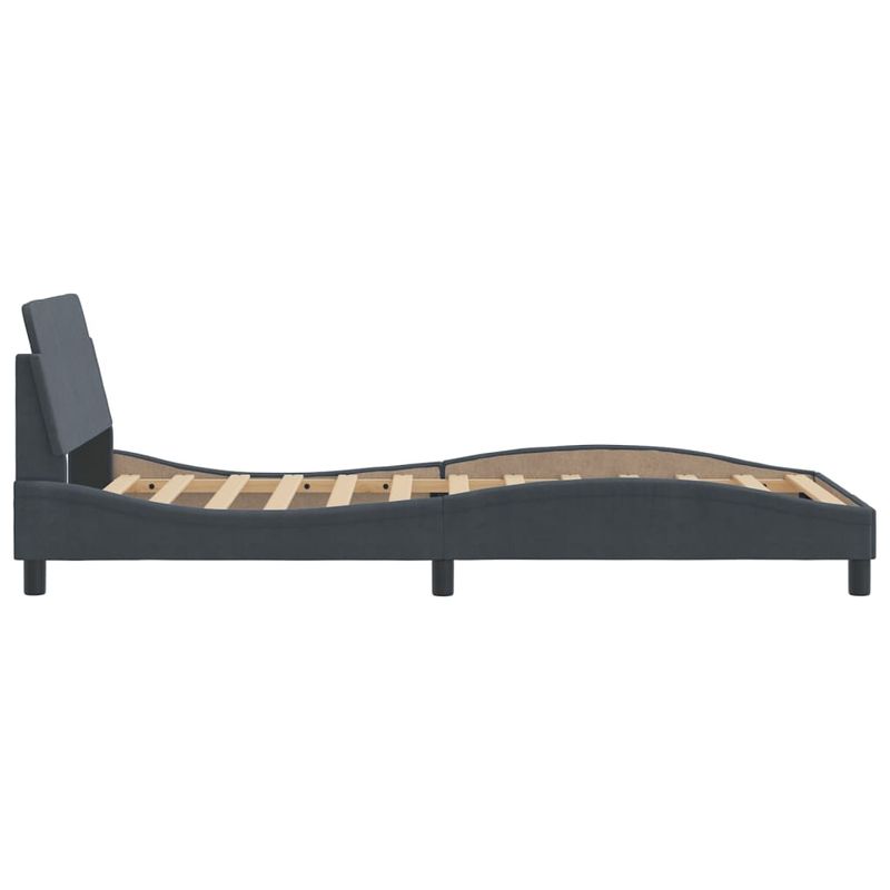 Casa si Gradina - Mobilier - Paturi si accesorii - Paturi - Cadru de pat cu tablie, gri inchis, 100x200 cm, catifea - Infinity.ro