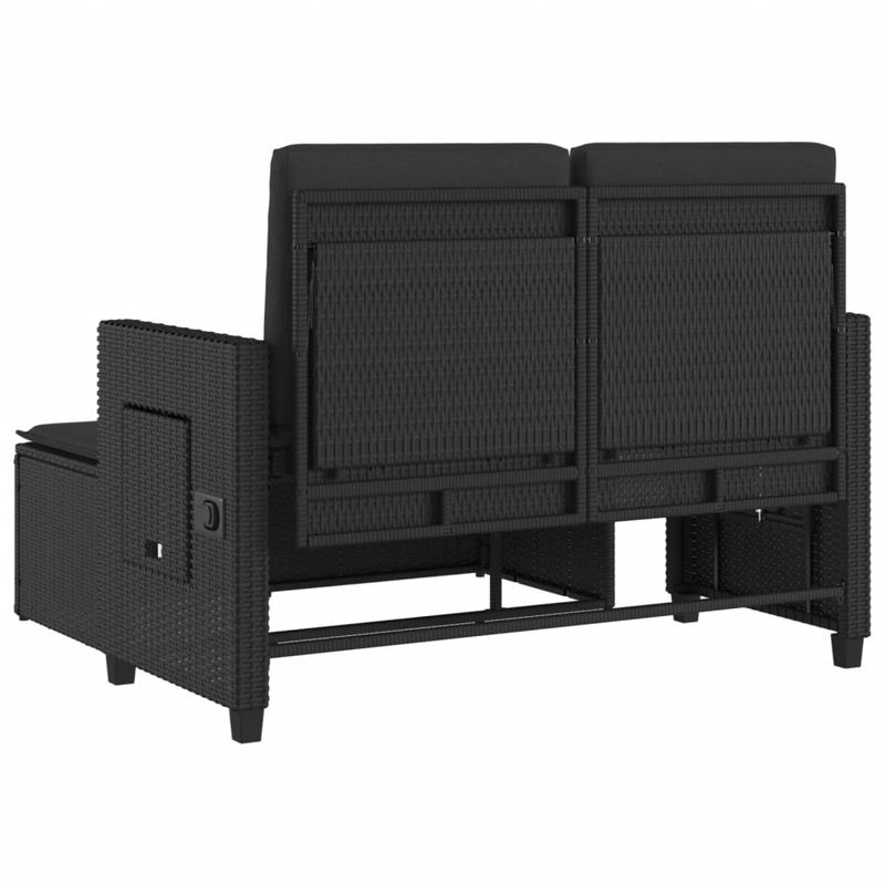 Casa si Gradina - Gradina si terasa - Mobilier exterior - Bancute de gradina - Banca de gradina rabatabila cu perne, negru, poliratan - Infinity.ro