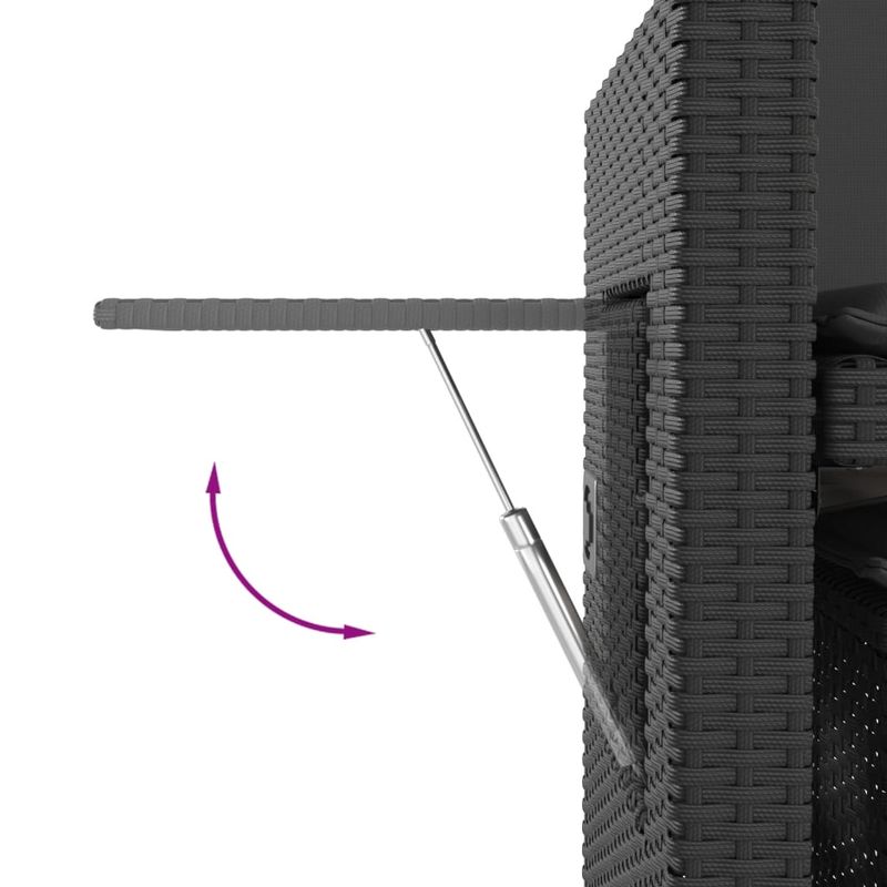 Casa si Gradina - Gradina si terasa - Mobilier exterior - Bancute de gradina - Banca de gradina rabatabila cu perne, negru, poliratan - Infinity.ro