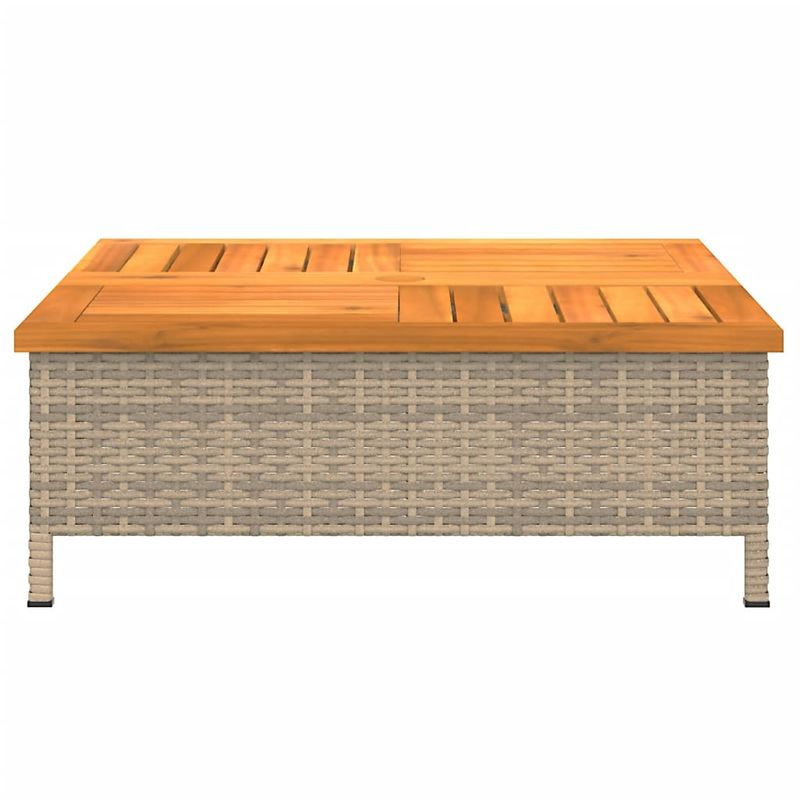 Casa si Gradina - Gradina si terasa - Mobilier exterior - Mese gradina - Masa de gradina, bej, 70x70x25 cm, poliratan si lemn acacia - Infinity.ro