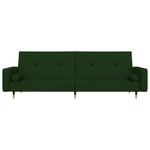 Casa si Gradina - Mobilier - Canapele si coltare - Canapele - Canapea extensibila cu 2 locuri, 2 perne, verde inchis catifea - Infinity.ro
