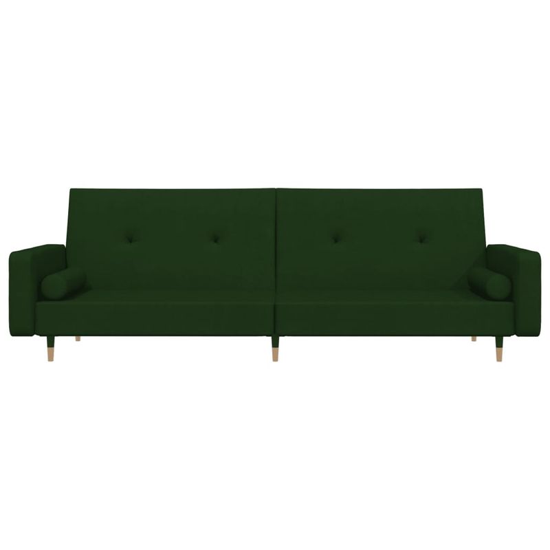 Casa si Gradina - Mobilier - Canapele si coltare - Canapele - Canapea extensibila cu 2 locuri, 2 perne, verde inchis catifea - Infinity.ro