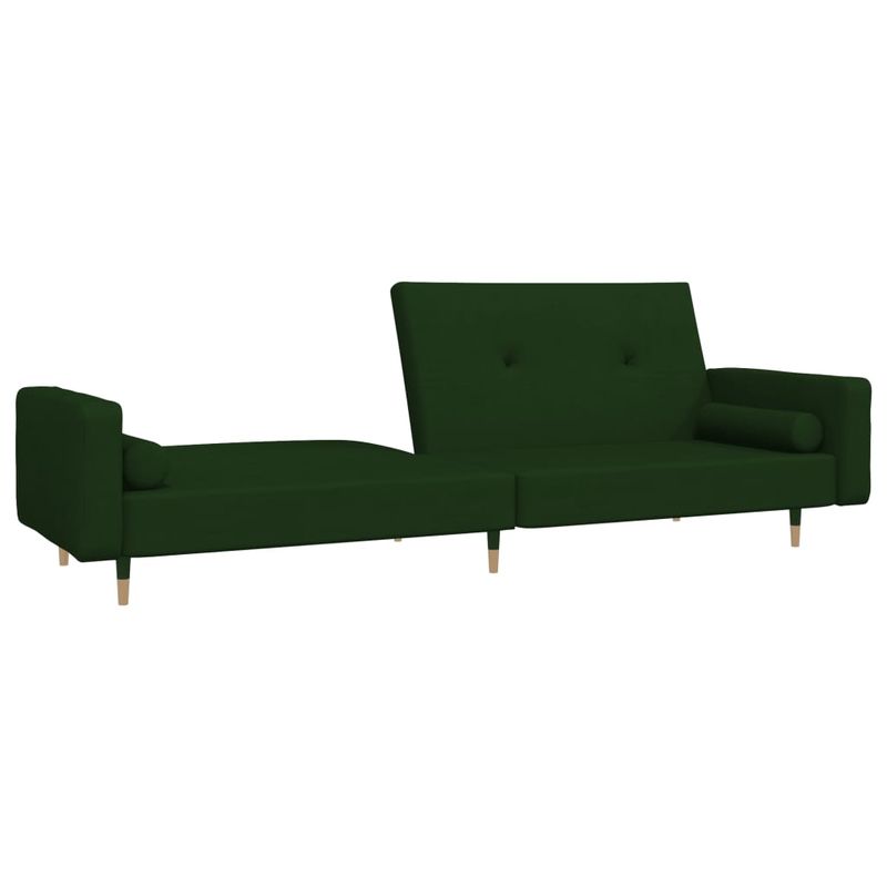 Casa si Gradina - Mobilier - Canapele si coltare - Canapele - Canapea extensibila cu 2 locuri, 2 perne, verde inchis catifea - Infinity.ro