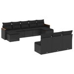 Casa si Gradina - Gradina si terasa - Mobilier exterior - Seturi mobila gradina - Set canapele de gradina cu perne, 10 piese, negru, poliratan - Infinity.ro