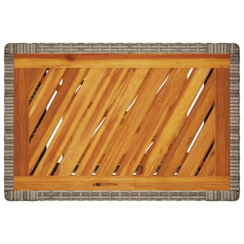 Casa si Gradina - Gradina si terasa - Mobilier exterior - Mese gradina - Masa laterala de gradina blat lemn, gri, 60x40x75 cm, poliratan - Infinity.ro