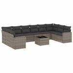 Casa si Gradina - Gradina si terasa - Mobilier exterior - Canapele si fotolii gradina - Set canapele de gradina cu perne, 11 piese, gri, poliratan - Infinity.ro