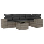 Casa si Gradina - Gradina si terasa - Mobilier exterior - Seturi mobila gradina - Set mobilier gradina cu perne, 6 piese, gri, poliratan - Infinity.ro