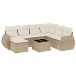 Casa si Gradina - Gradina si terasa - Mobilier exterior - Canapele si fotolii gradina - Set canapele de gradina, 8 piese, cu perne, bej, poliratan - Infinity.ro