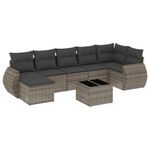 Casa si Gradina - Gradina si terasa - Mobilier exterior - Canapele si fotolii gradina - Set canapele de gradina cu perne, 8 piese, gri, poliratan - Infinity.ro