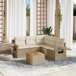 Casa si Gradina - Gradina si terasa - Mobilier exterior - Seturi mobila gradina - Set canapele de gradina cu perne, 6 piese, bej, poliratan - Infinity.ro