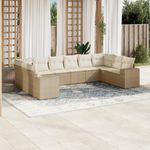 Casa si Gradina - Gradina si terasa - Mobilier exterior - Seturi mobila gradina - Set canapele de gradina cu perne, 10 piese, bej, poliratan - Infinity.ro