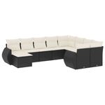 Casa si Gradina - Gradina si terasa - Mobilier exterior - Canapele si fotolii gradina - Set canapele de gradina cu perne, 10 piese, negru, poliratan - Infinity.ro