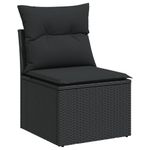 Casa si Gradina - Gradina si terasa - Mobilier exterior - Seturi mobila gradina - Set mobilier de gradina cu perne, 6 piese, negru, poliratan - Infinity.ro