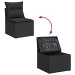 Casa si Gradina - Gradina si terasa - Mobilier exterior - Seturi mobila gradina - Set mobilier de gradina cu perne, 6 piese, negru, poliratan - Infinity.ro