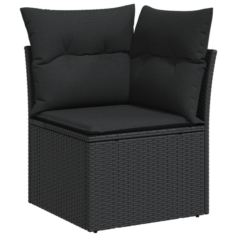 Casa si Gradina - Gradina si terasa - Mobilier exterior - Seturi mobila gradina - Set mobilier de gradina cu perne, 6 piese, negru, poliratan - Infinity.ro