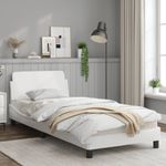 Casa si Gradina - Mobilier - Paturi si accesorii - Paturi - Cadru de pat cu tablie, alb, 90x200 cm, piele ecologica - Infinity.ro