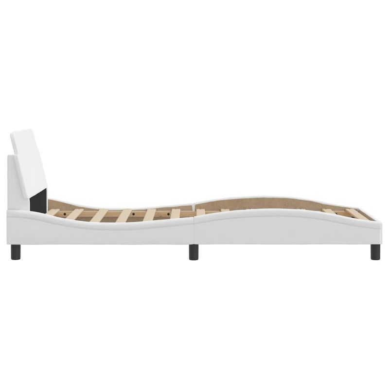 Casa si Gradina - Mobilier - Paturi si accesorii - Paturi - Cadru de pat cu tablie, alb, 90x200 cm, piele ecologica - Infinity.ro