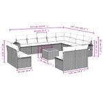 Casa si Gradina - Gradina si terasa - Mobilier exterior - Canapele si fotolii gradina - Set mobilier de gradina cu perne, 13 piese, gri, poliratan - Infinity.ro