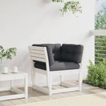 Casa si Gradina - Gradina si terasa - Mobilier exterior - Canapele si fotolii gradina - Canapea gradina cotiera cu perne, alb, lemn masiv de pin - Infinity.ro