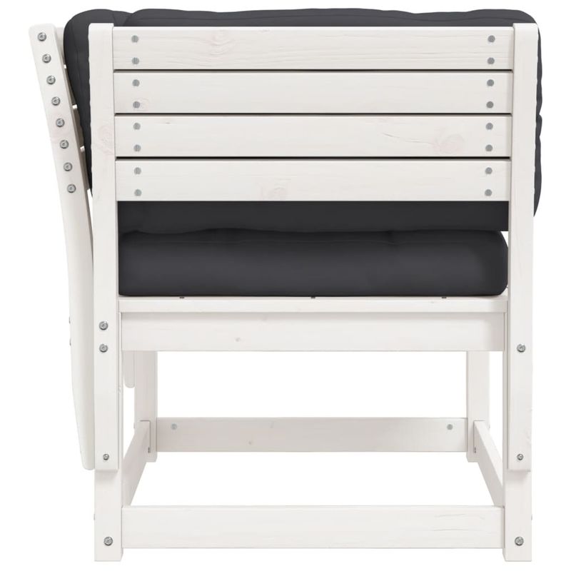 Casa si Gradina - Gradina si terasa - Mobilier exterior - Canapele si fotolii gradina - Canapea gradina cotiera cu perne, alb, lemn masiv de pin - Infinity.ro