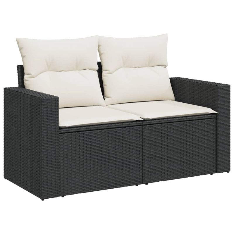 Casa si Gradina - Gradina si terasa - Mobilier exterior - Seturi mobila gradina - Set mobilier de gradina cu perne, 4 piese, negru, poliratan - Infinity.ro