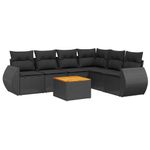 Casa si Gradina - Gradina si terasa - Mobilier exterior - Seturi mobila gradina - Set canapele de gradina cu perne, 7 piese, negru, poliratan - Infinity.ro