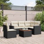 Casa si Gradina - Gradina si terasa - Mobilier exterior - Seturi mobila gradina - Set mobilier de gradina cu perne, 6 piese, negru, poliratan - Infinity.ro