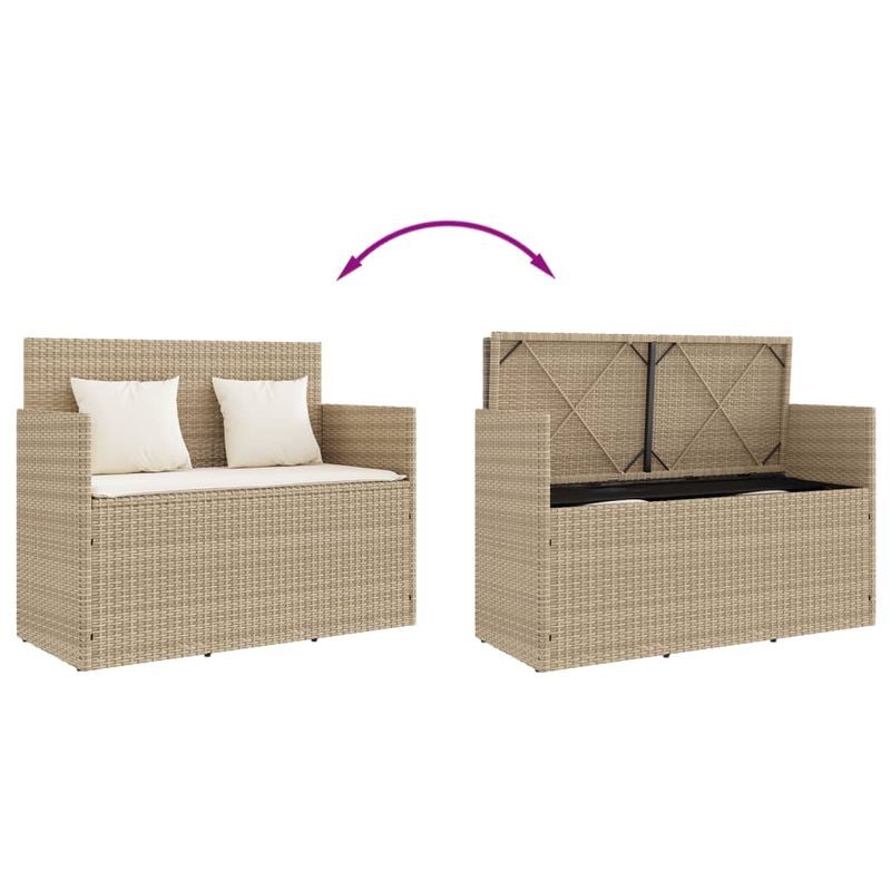 Casa si Gradina - Gradina si terasa - Mobilier exterior - Bancute de gradina - Banca de gradina cu perne, bej, poliratan - Infinity.ro