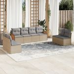 Casa si Gradina - Gradina si terasa - Mobilier exterior - Seturi mobila gradina - Set canapele de gradina, 8 piese, cu perne, bej, poliratan - Infinity.ro