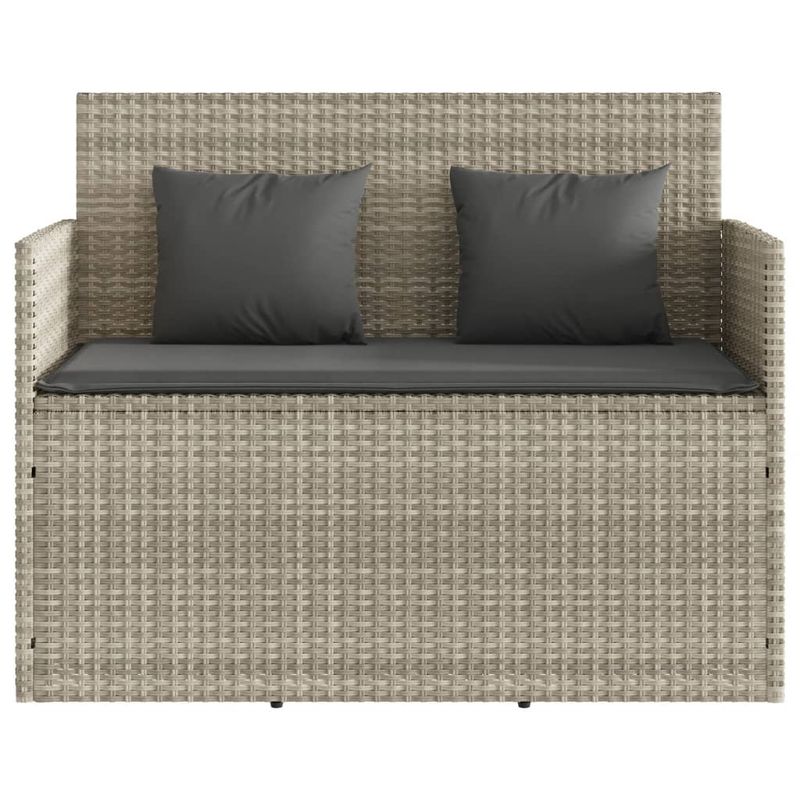 Casa si Gradina - Gradina si terasa - Mobilier exterior - Bancute de gradina - Banca de gradina cu perna, gri deschis, poliratan - Infinity.ro