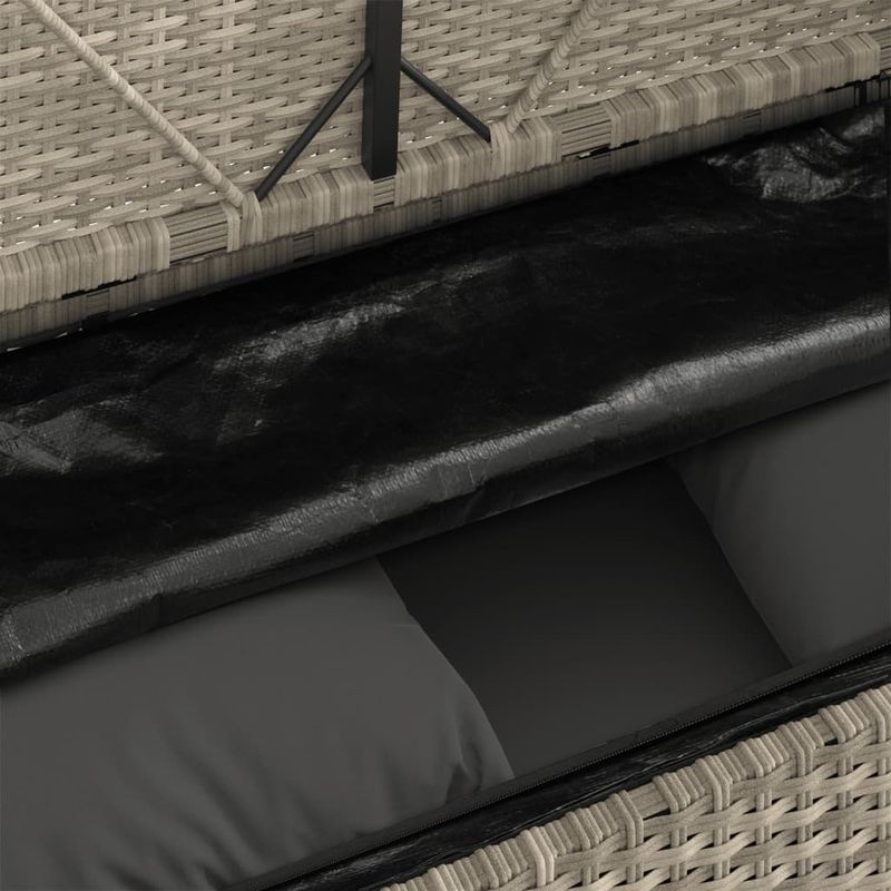 Casa si Gradina - Gradina si terasa - Mobilier exterior - Bancute de gradina - Banca de gradina cu perna, gri deschis, poliratan - Infinity.ro