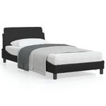 Casa si Gradina - Mobilier - Paturi si accesorii - Paturi - Cadru de pat cu tablie, negru, 100x200 cm, piele ecologica - Infinity.ro