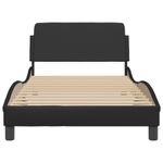 Casa si Gradina - Mobilier - Paturi si accesorii - Paturi - Cadru de pat cu tablie, negru, 100x200 cm, piele ecologica - Infinity.ro