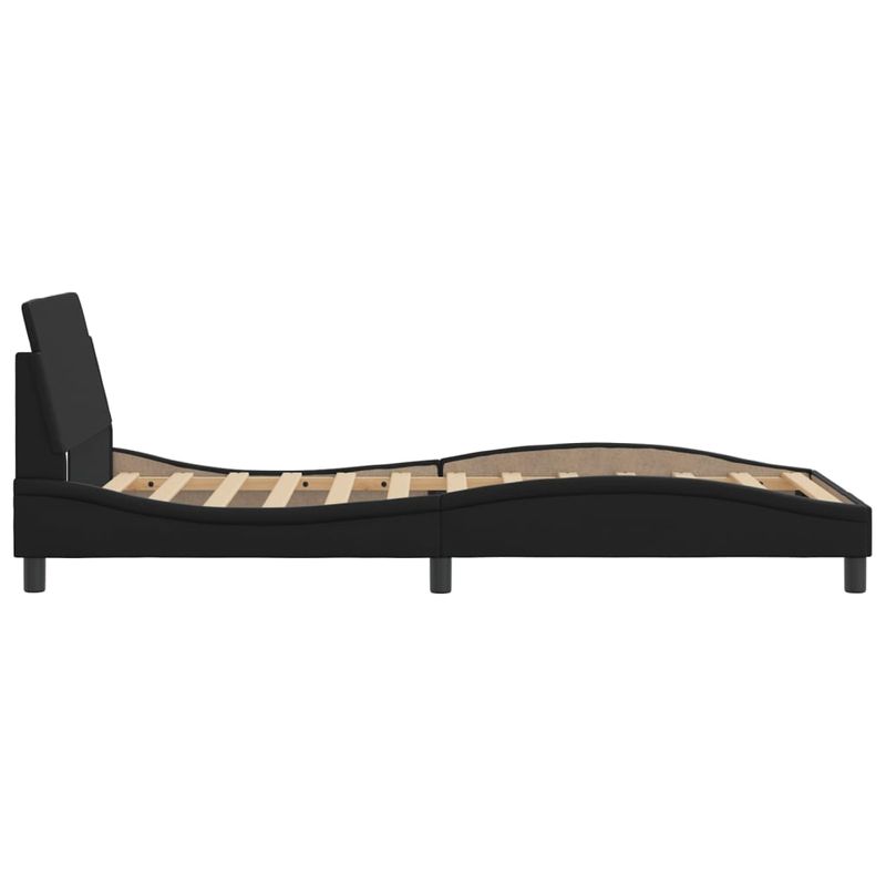 Casa si Gradina - Mobilier - Paturi si accesorii - Paturi - Cadru de pat cu tablie, negru, 100x200 cm, piele ecologica - Infinity.ro