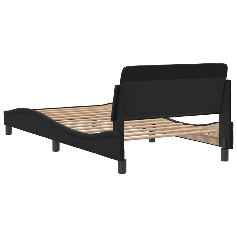Casa si Gradina - Mobilier - Paturi si accesorii - Paturi - Cadru de pat cu tablie, negru, 100x200 cm, piele ecologica - Infinity.ro