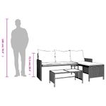 Casa si Gradina - Gradina si terasa - Mobilier exterior - Canapele si fotolii gradina - Canapea de gradina cu masa/perne, forma de L, poliratan negru - Infinity.ro