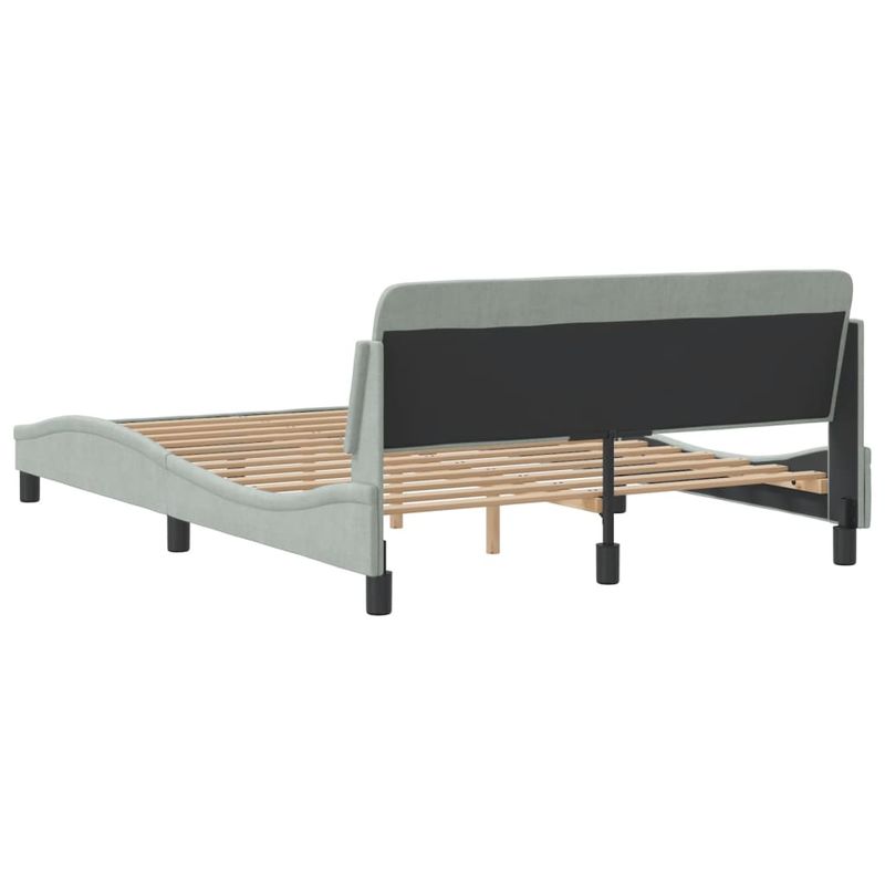 Casa si Gradina - Mobilier - Paturi si accesorii - Paturi - Cadru de pat cu tablie, gri deschis, 140x200 cm, catifea - Infinity.ro