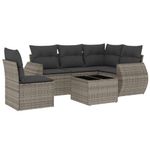 Casa si Gradina - Gradina si terasa - Mobilier exterior - Seturi mobila gradina - Set mobilier gradina cu perne, 6 piese, gri, poliratan - Infinity.ro