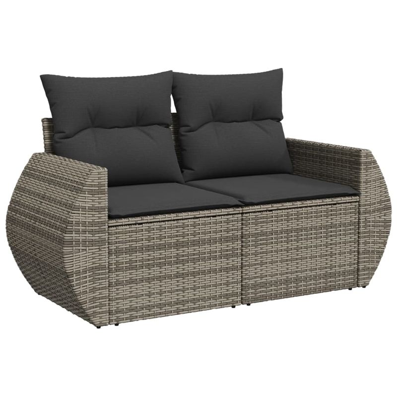 Casa si Gradina - Gradina si terasa - Mobilier exterior - Seturi mobila gradina - Set mobilier gradina cu perne, 6 piese, gri, poliratan - Infinity.ro