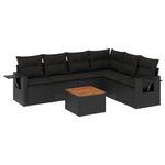 Casa si Gradina - Gradina si terasa - Mobilier exterior - Seturi mobila gradina - Set canapele de gradina cu perne, 7 piese, negru, poliratan - Infinity.ro