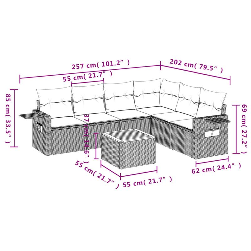Casa si Gradina - Gradina si terasa - Mobilier exterior - Seturi mobila gradina - Set canapele de gradina cu perne, 7 piese, negru, poliratan - Infinity.ro