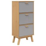 Casa si Gradina - Mobilier - Organizare si depozitare - Organizator incaltaminte - Pantofar „OLDEN”, gri/maro, 55x35x120 cm, lemn masiv pin - Infinity.ro