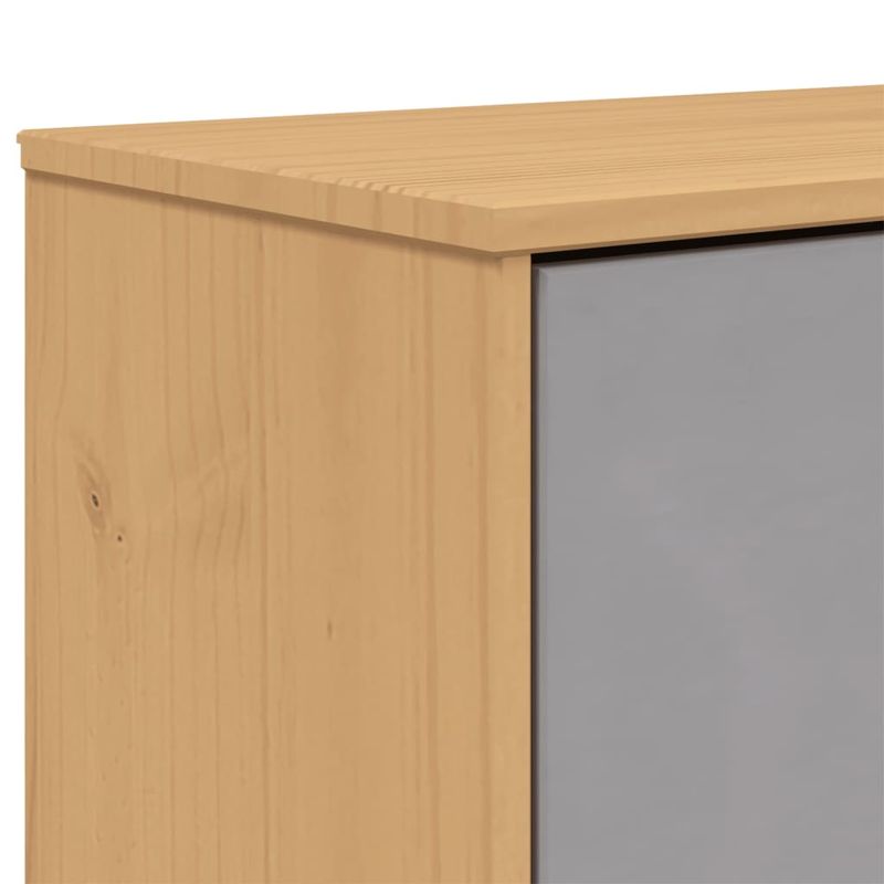 Casa si Gradina - Mobilier - Organizare si depozitare - Organizator incaltaminte - Pantofar „OLDEN”, gri/maro, 55x35x120 cm, lemn masiv pin - Infinity.ro