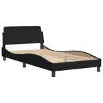 Casa si Gradina - Mobilier - Paturi si accesorii - Paturi - Cadru de pat cu tablie, negru, 100x200 cm, textil - Infinity.ro
