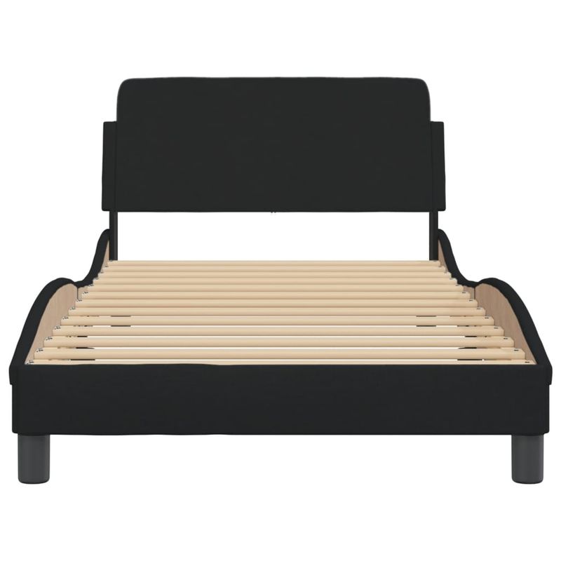Casa si Gradina - Mobilier - Paturi si accesorii - Paturi - Cadru de pat cu tablie, negru, 100x200 cm, textil - Infinity.ro