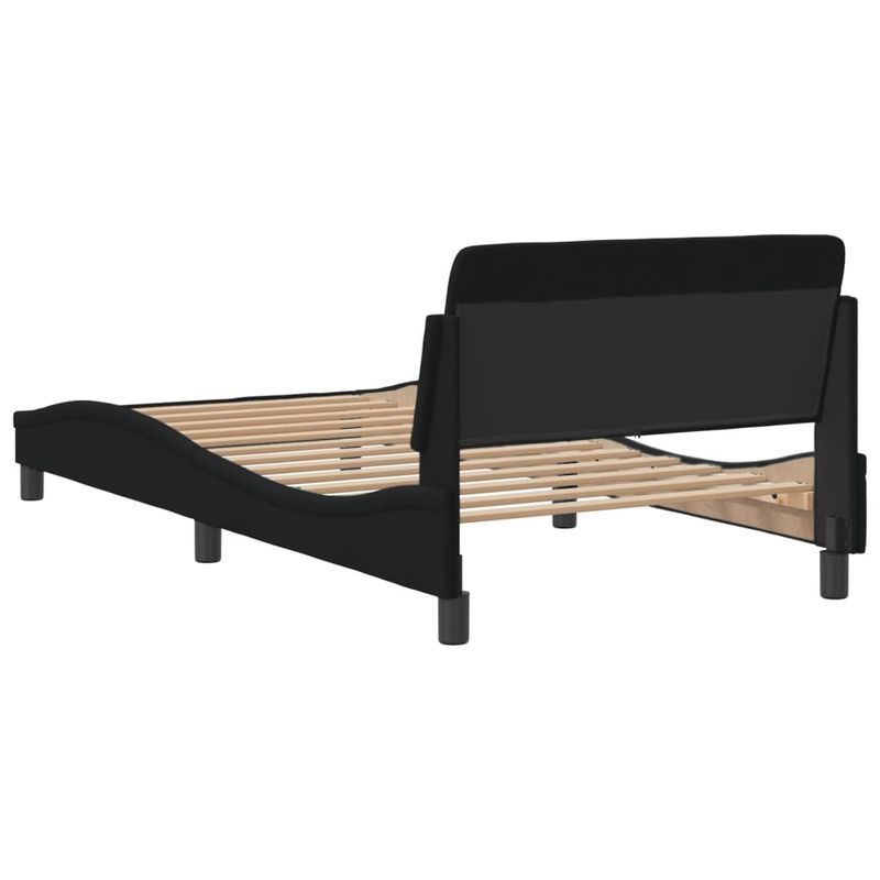 Casa si Gradina - Mobilier - Paturi si accesorii - Paturi - Cadru de pat cu tablie, negru, 100x200 cm, textil - Infinity.ro