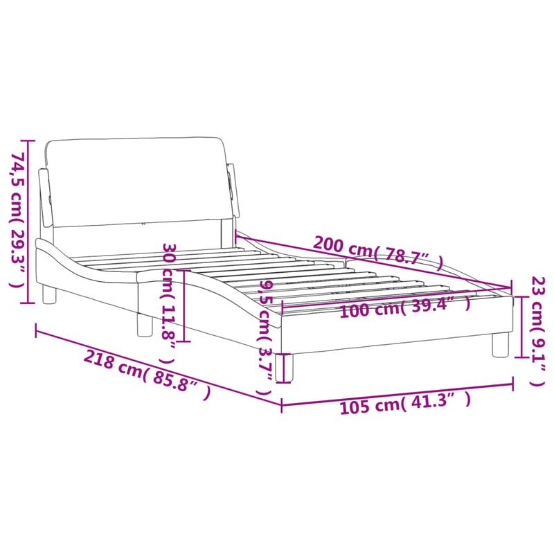 Casa si Gradina - Mobilier - Paturi si accesorii - Paturi - Cadru de pat cu tablie, negru, 100x200 cm, textil - Infinity.ro