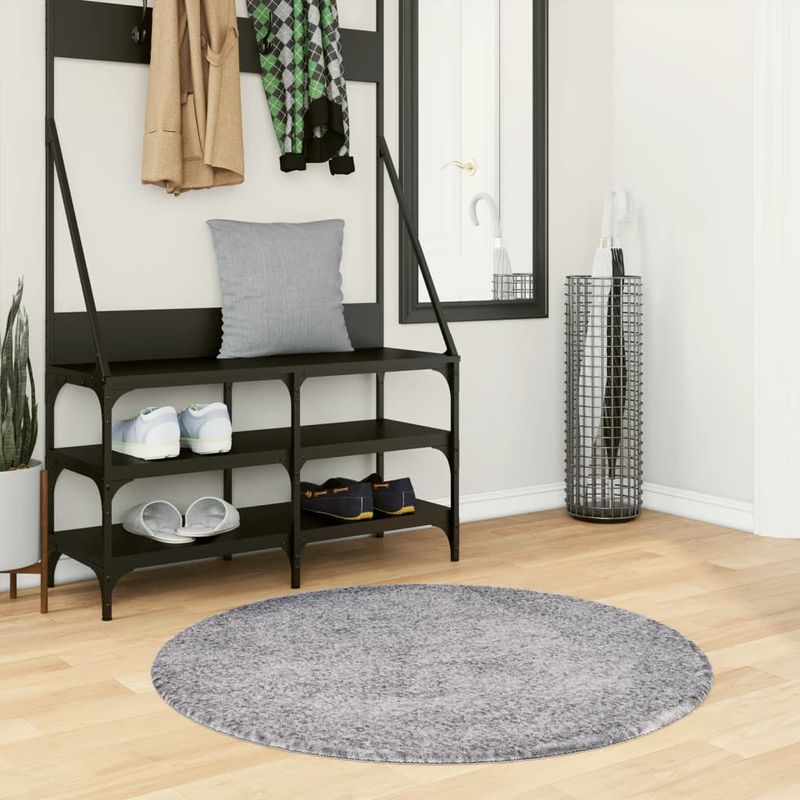 Casa si Gradina - Textile si covoare - Covoare - Covoare casa - Covor pufos cu fire inalte, albastru modern, Ø 100 cm - Infinity.ro